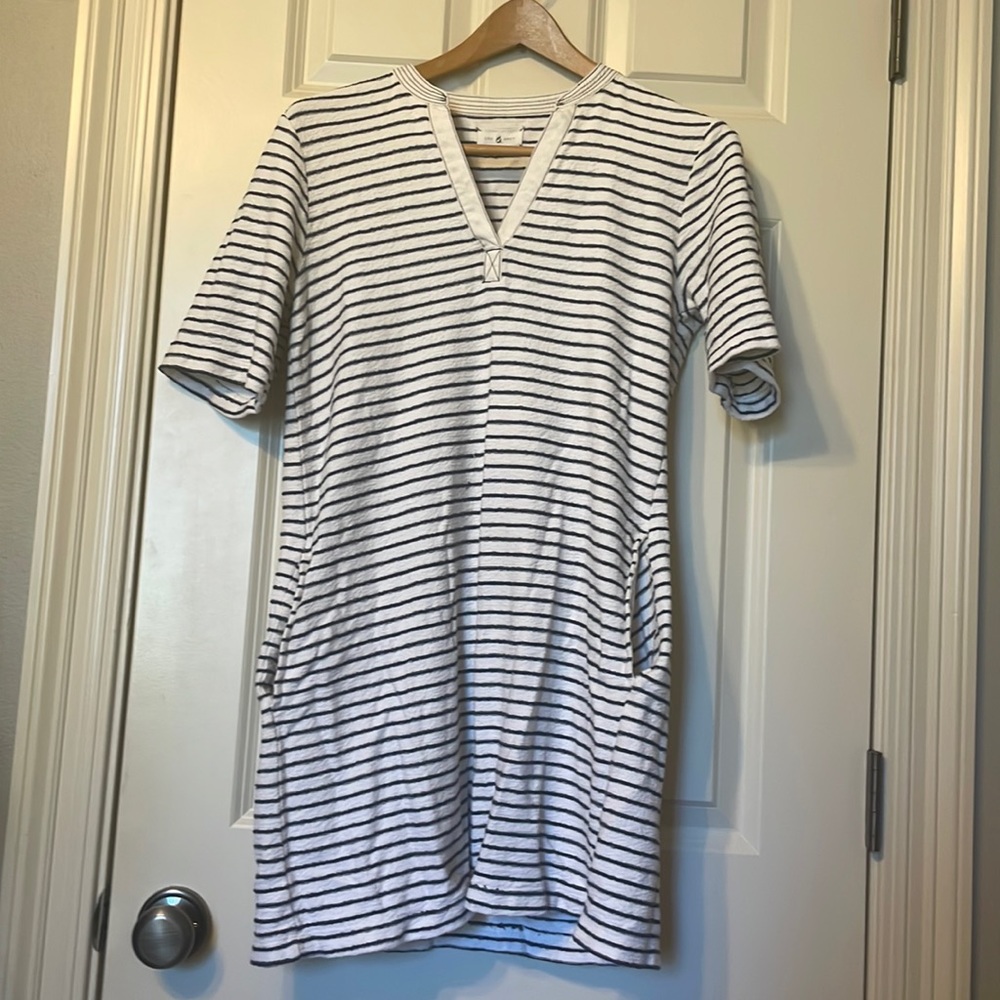 Lou & Grey dress, white and navy stripe